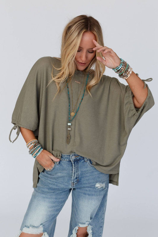 Puff Sleeve Tee - Olive