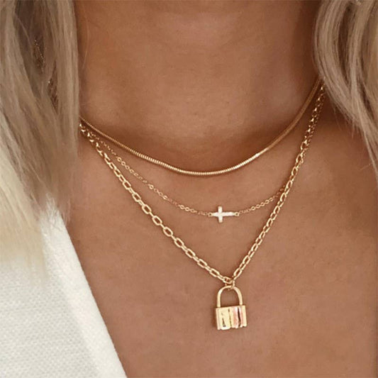 18K STAINLESS STEEL TARNISH FREE LAYERED NECKLACE
