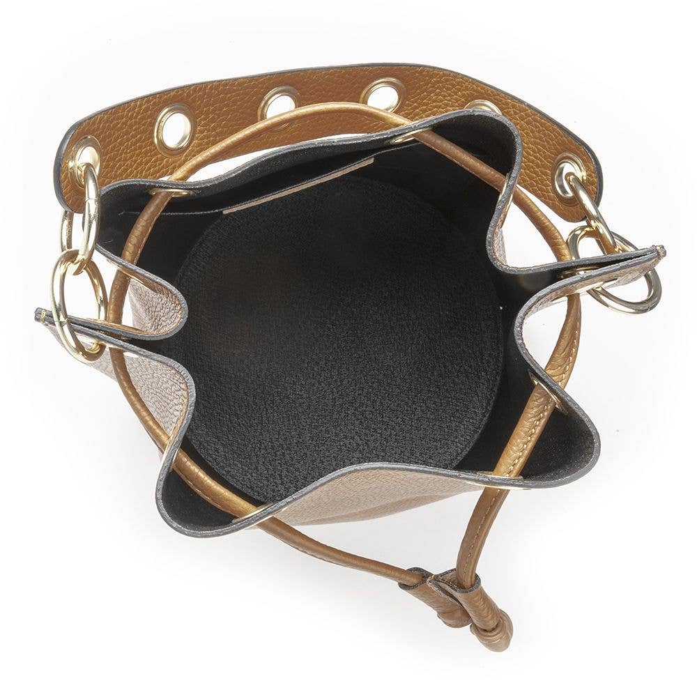 GENUINE ITALIAN LEATHER BIG BUCKET BAG