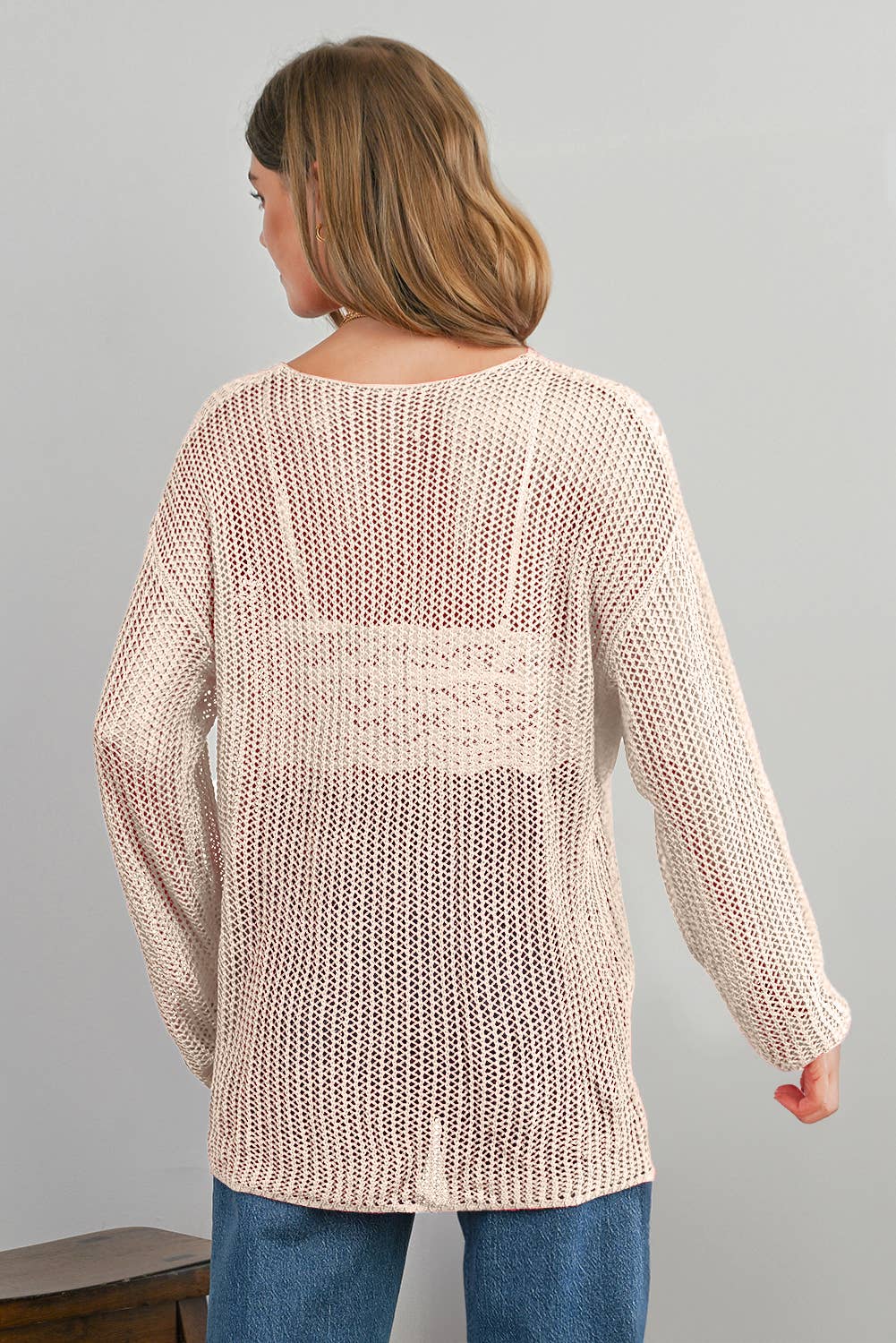 Crochet Hollow-Out Long Sleeve Sweater