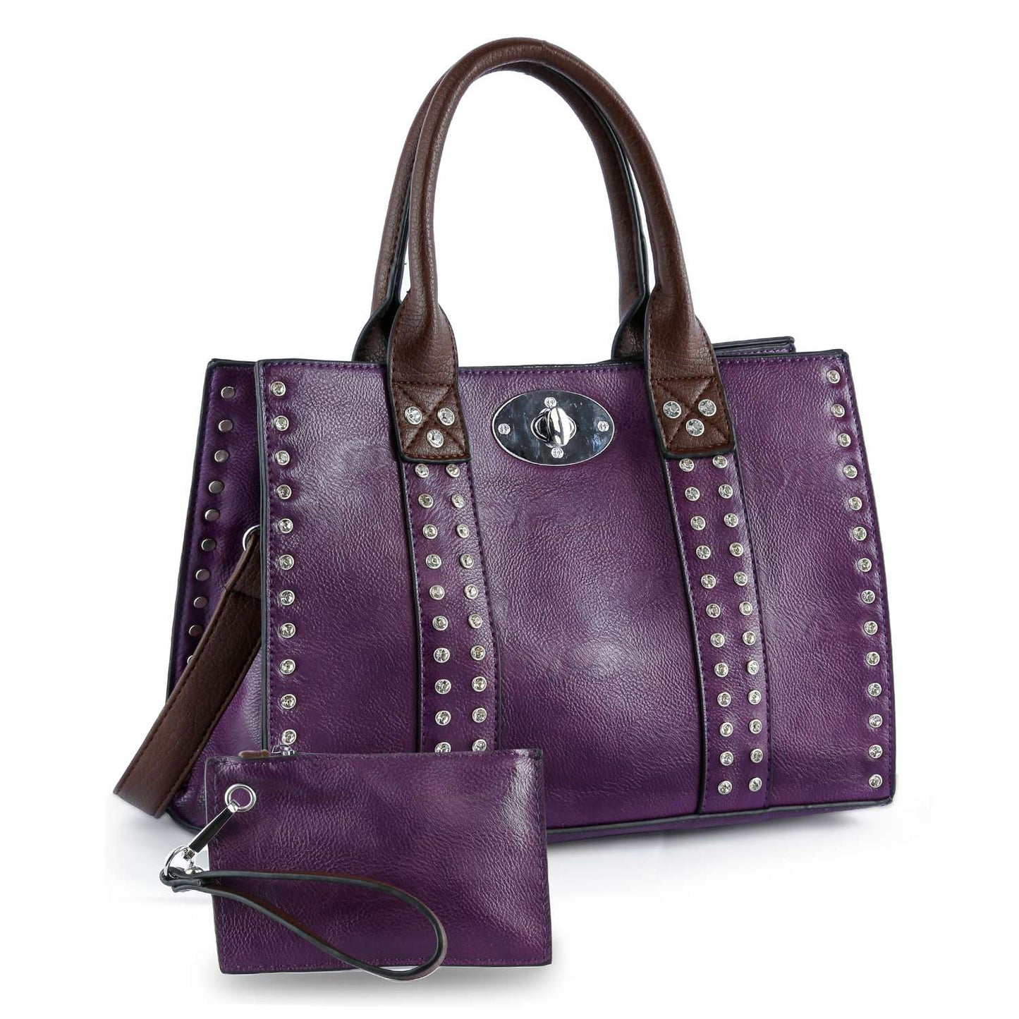 Accessorized Twist-Lock Handbag