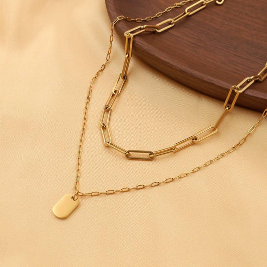 Dainty Layered Gold Dipped Necklace
