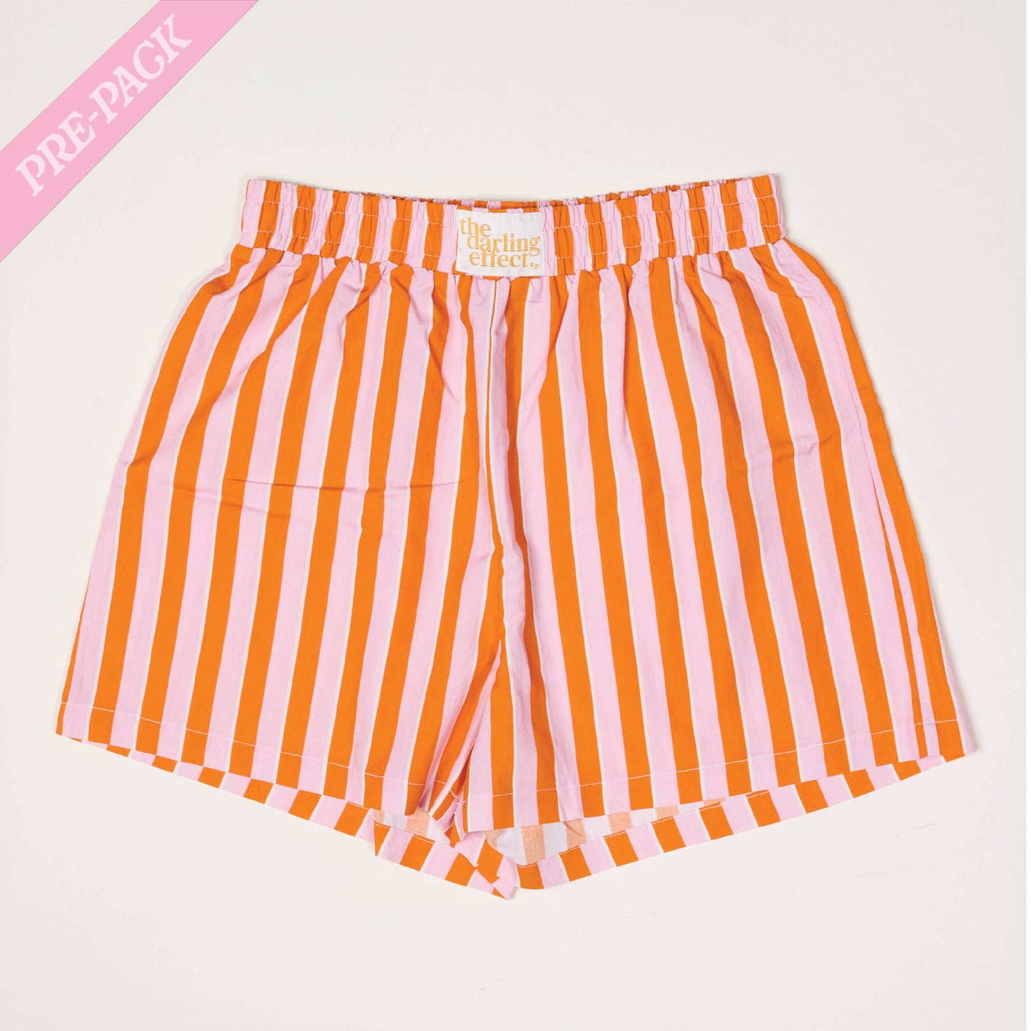 Pink & Orange Striped Summer Shorts
