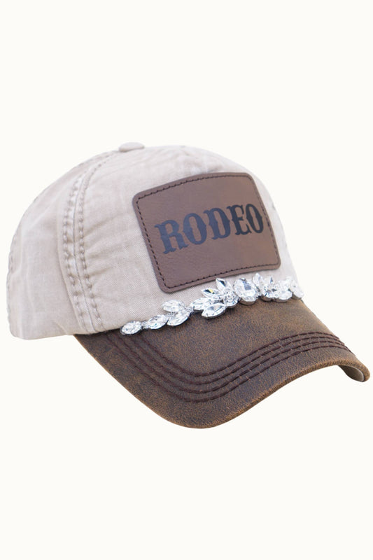 RODEO Two-Tone Cap with Vegan Leather Bill +Leatherette
