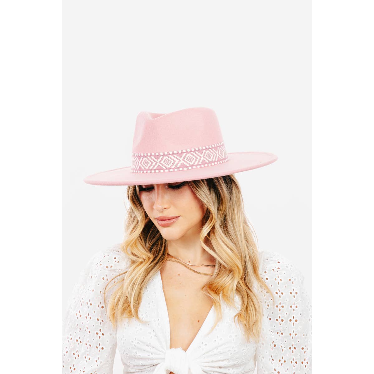 Boho Stripe Pattern Fedora Hat