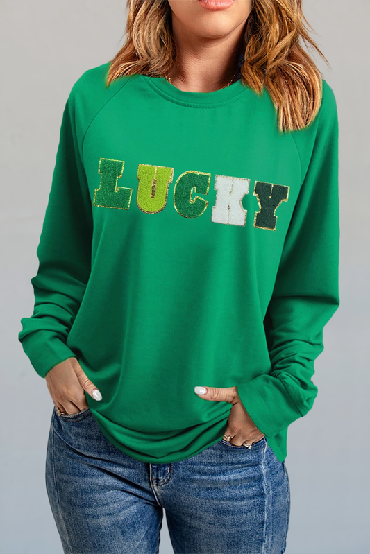 St. Patricks Lucky Chenille Sweatshirt