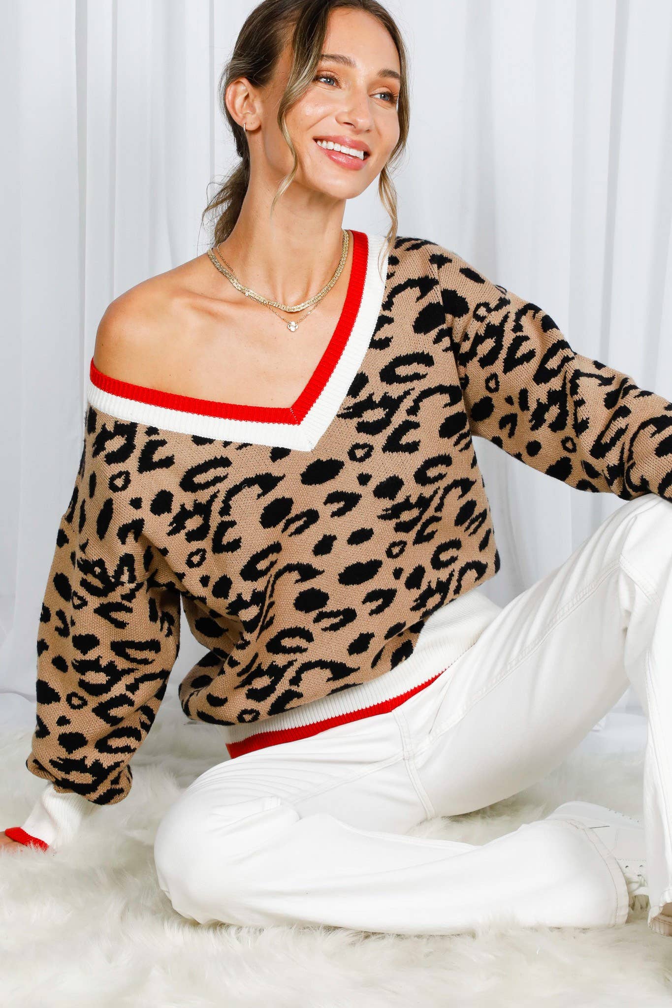 Leopard V-Neck Sweater
