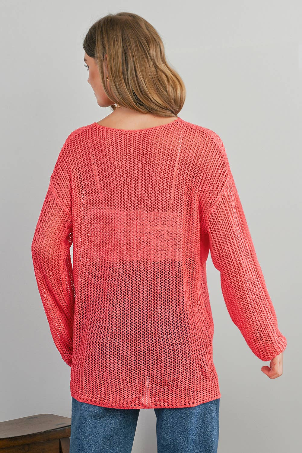 Crochet Hollow-Out Long Sleeve Sweater