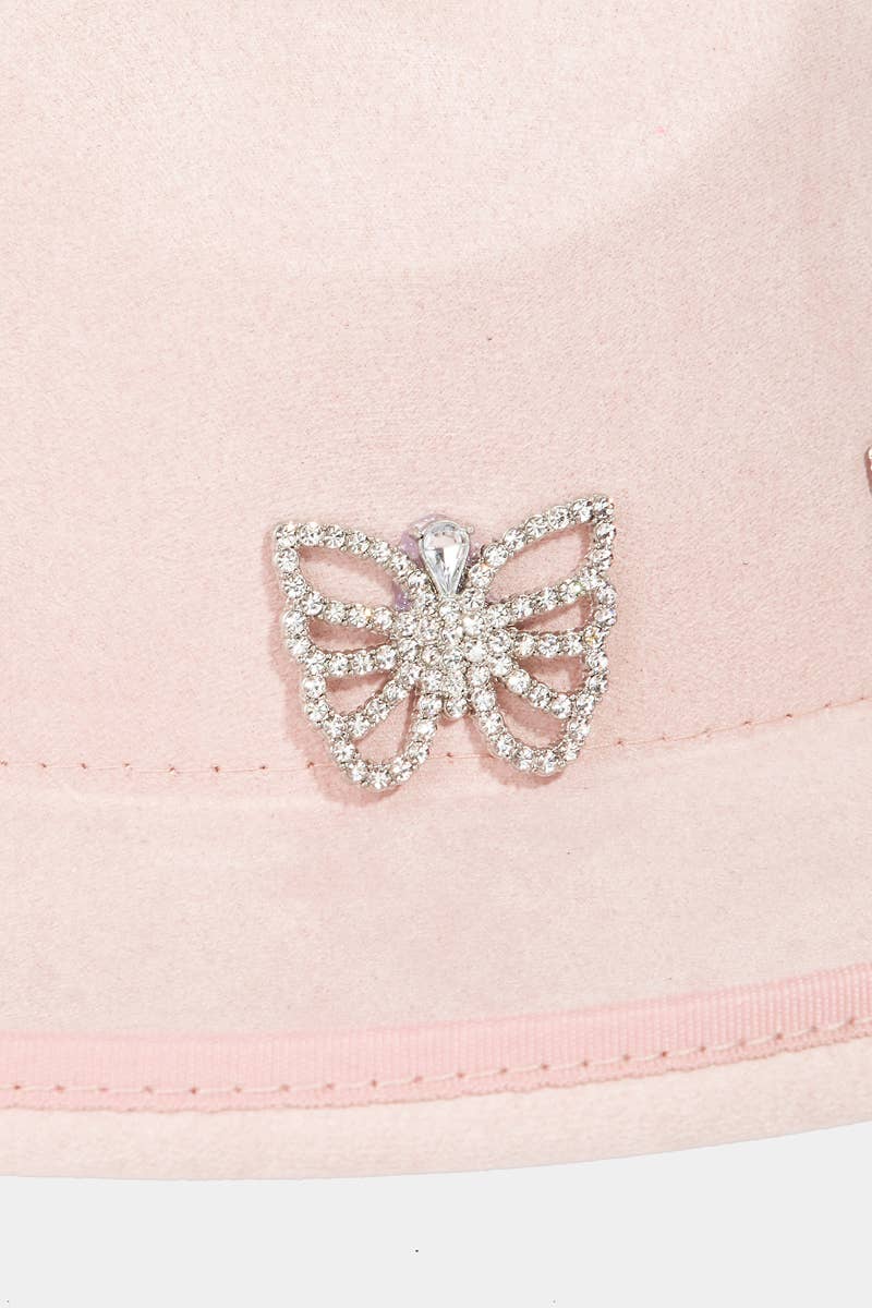 Pave Butterflies Fedora Hat