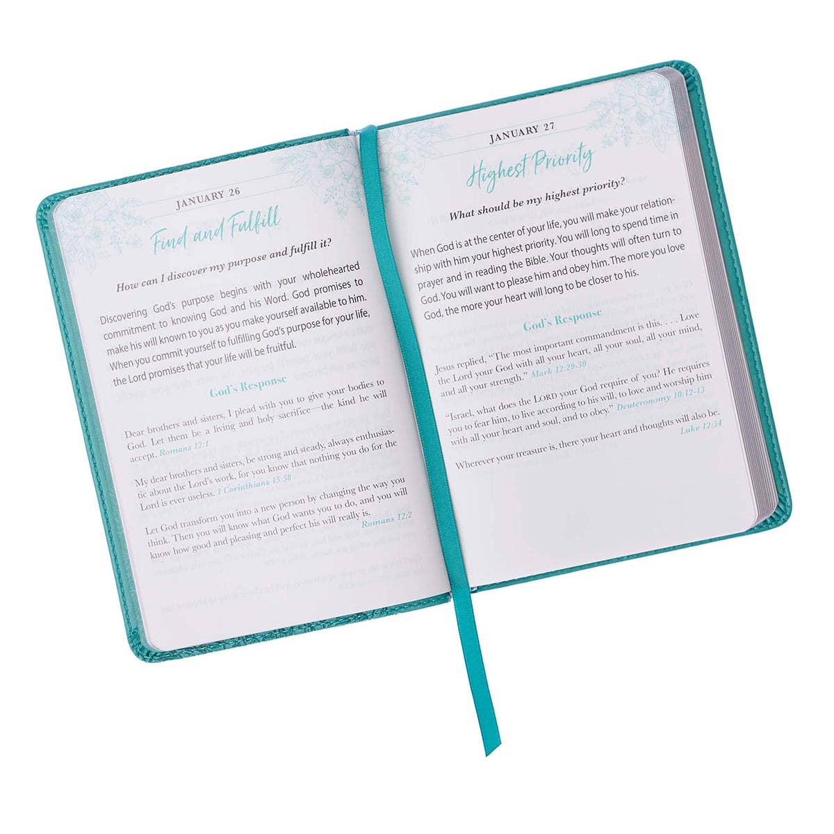 One Minute with God Teal Leather