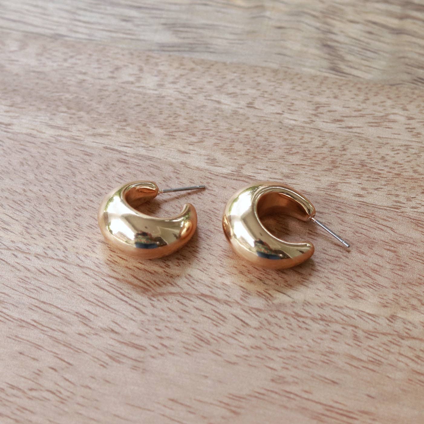 Custom Petite Gold Teardrop Hoop Earrings