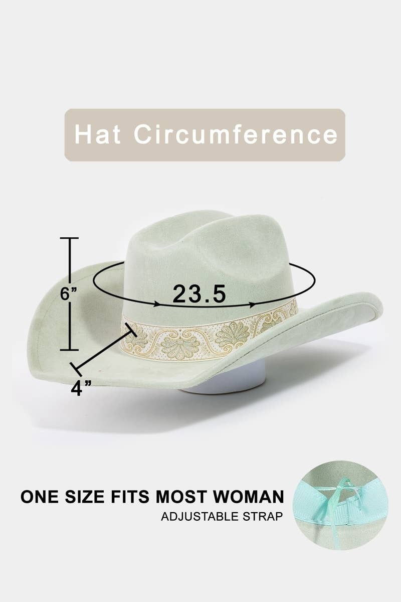 Intricate Border Pattern Band Cowboy Hat