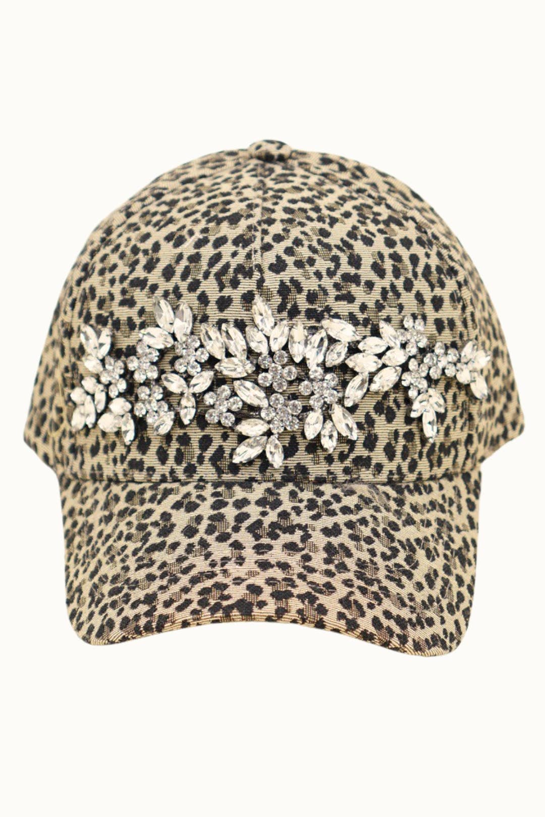 Bejeweled Bling  Leopard Cap