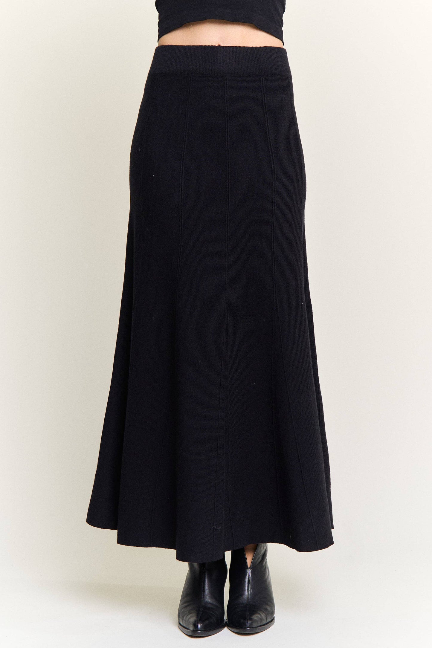 RIBBED KNIT  MIDI SKIRT