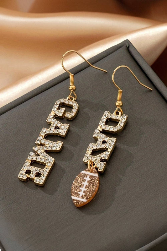 Gold GAME DAY Rhinestone Earrings