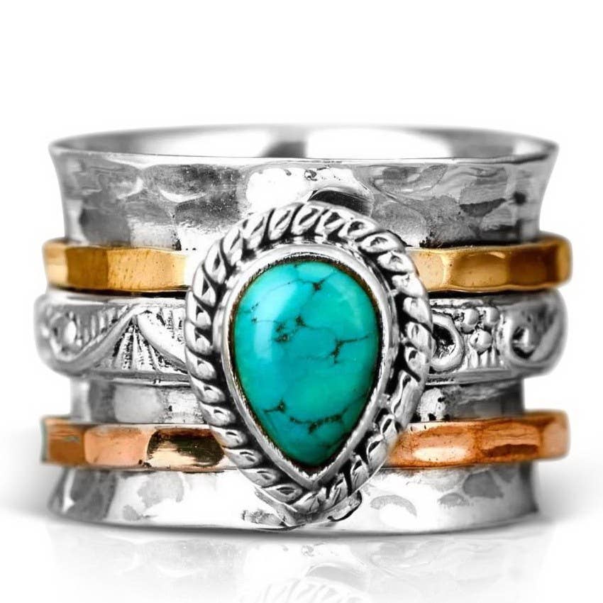 Teardrop Natural Stone Ring