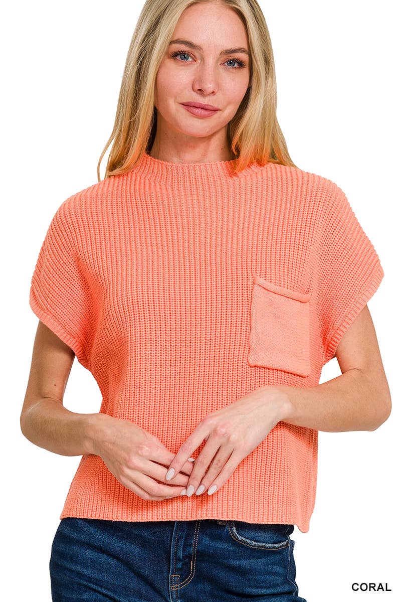 Pnk  Short Sleeve Crop Sweater