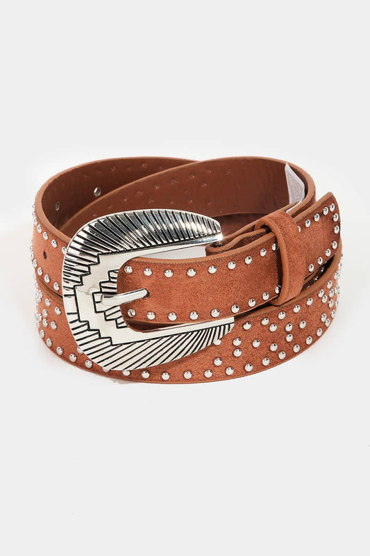 Studded Western Faux Leather Belt