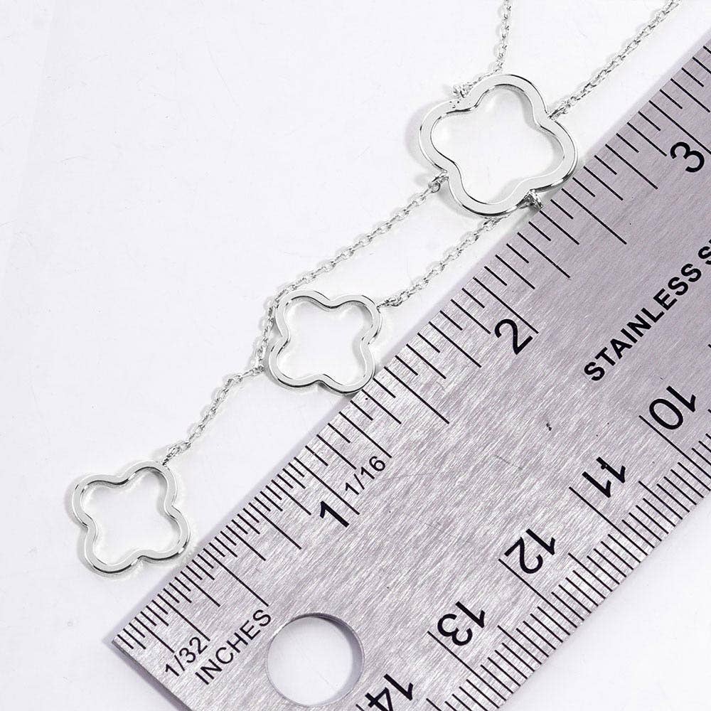 Gold Dipped Quatrefoil Station Necklace