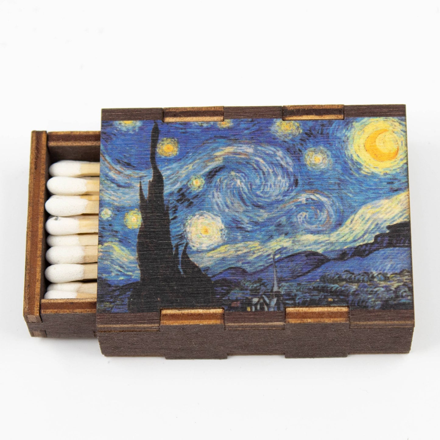 Wooden Matchbox • Starry Night Van Gogh