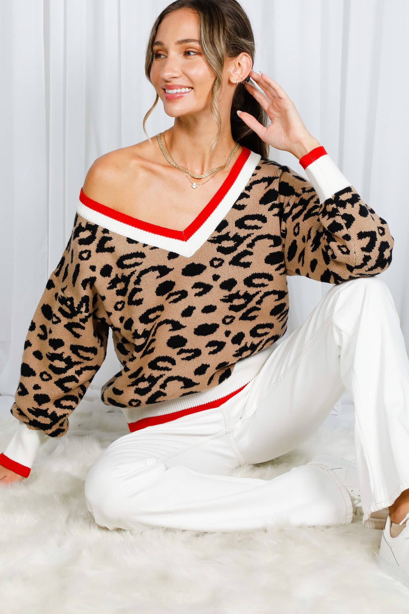 Leopard V-Neck Sweater