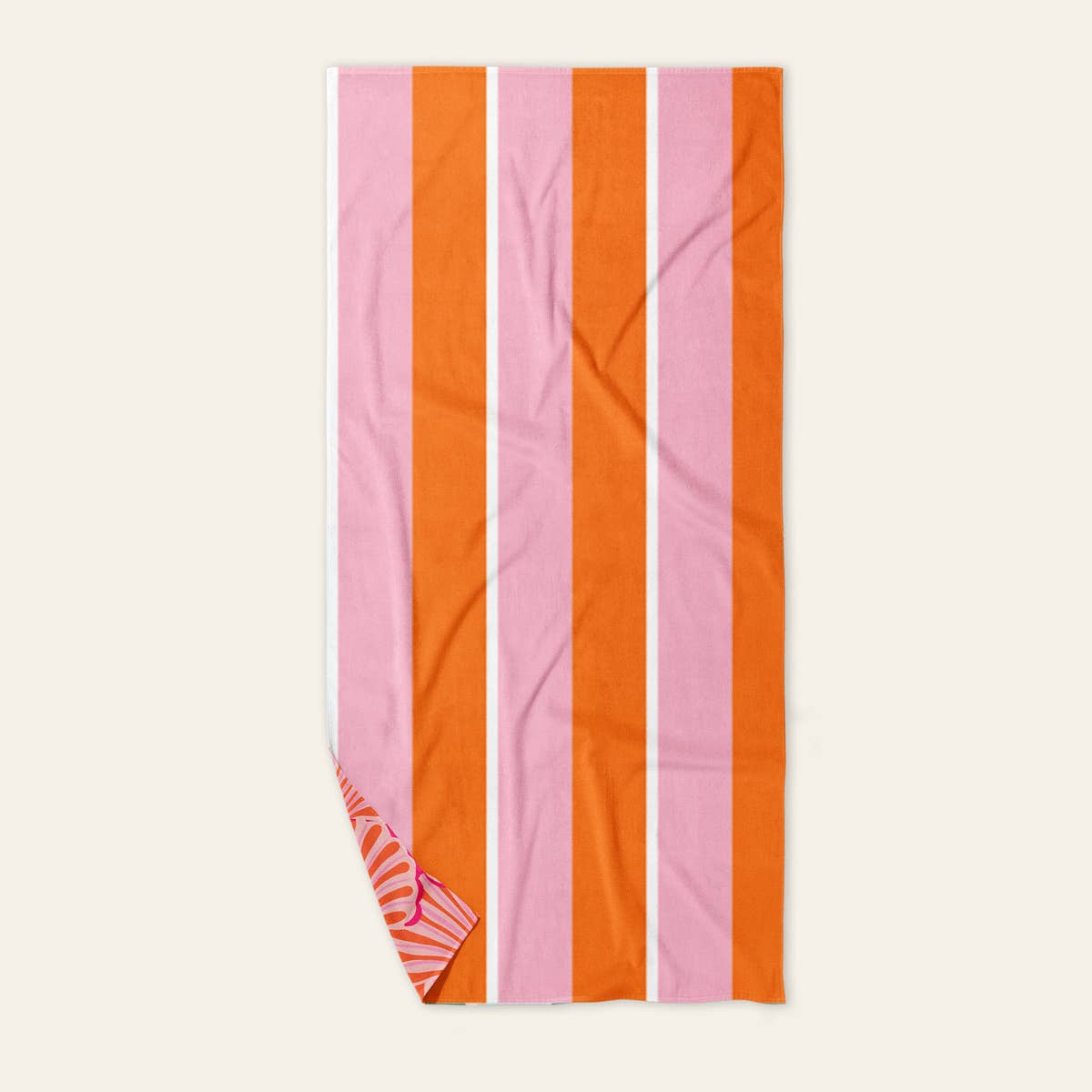 Sicily Stripes Pink & Orange Quick Dry XL Towel