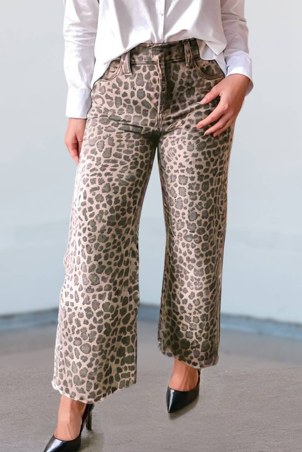 Leopard Frayed Edge jeans