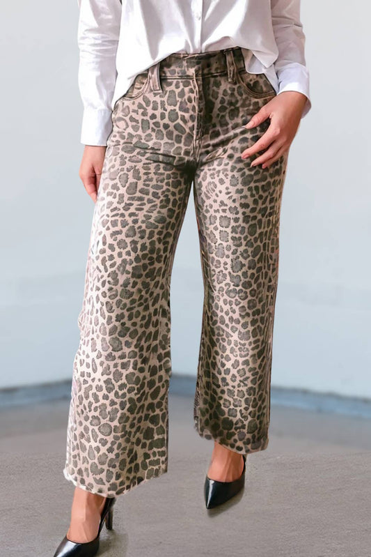 Leopard Frayed Edge jeans