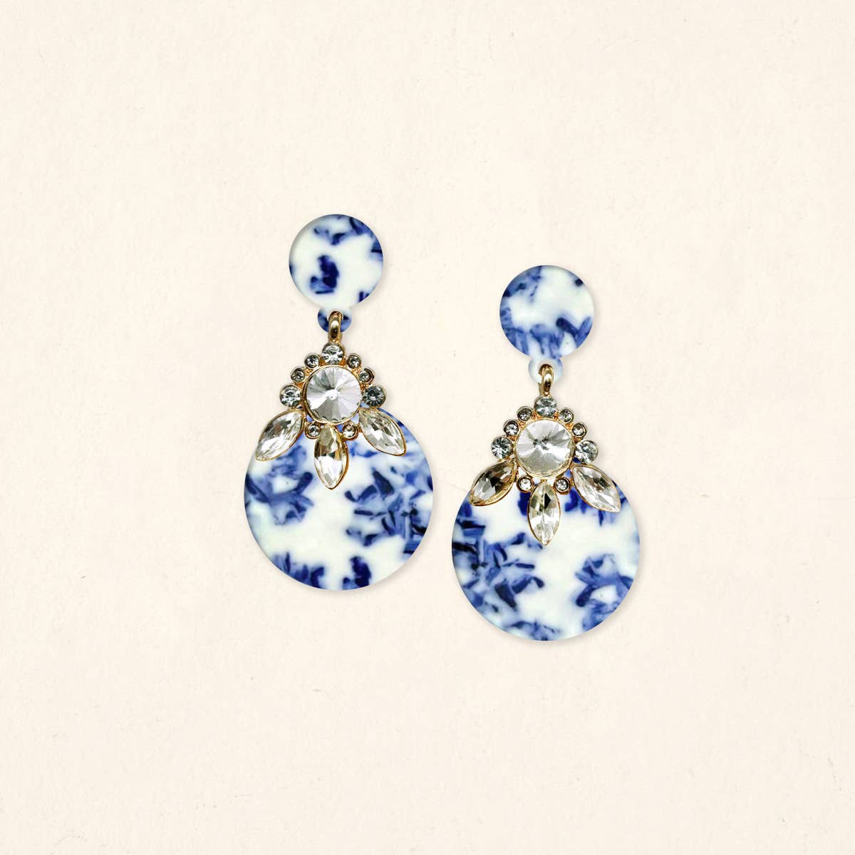Blue Chinoiserie Flair Earrings