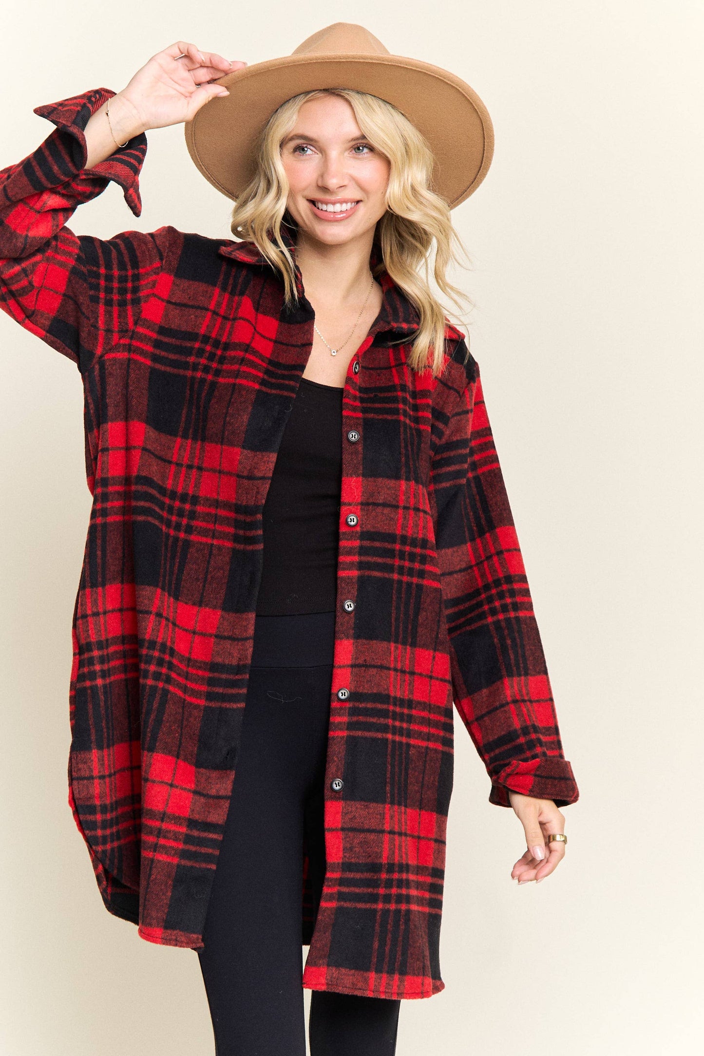 BUTTON DOWN FLANNEL SHACKET