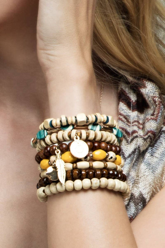 Multi Stranded Mixed Beads Bracelet