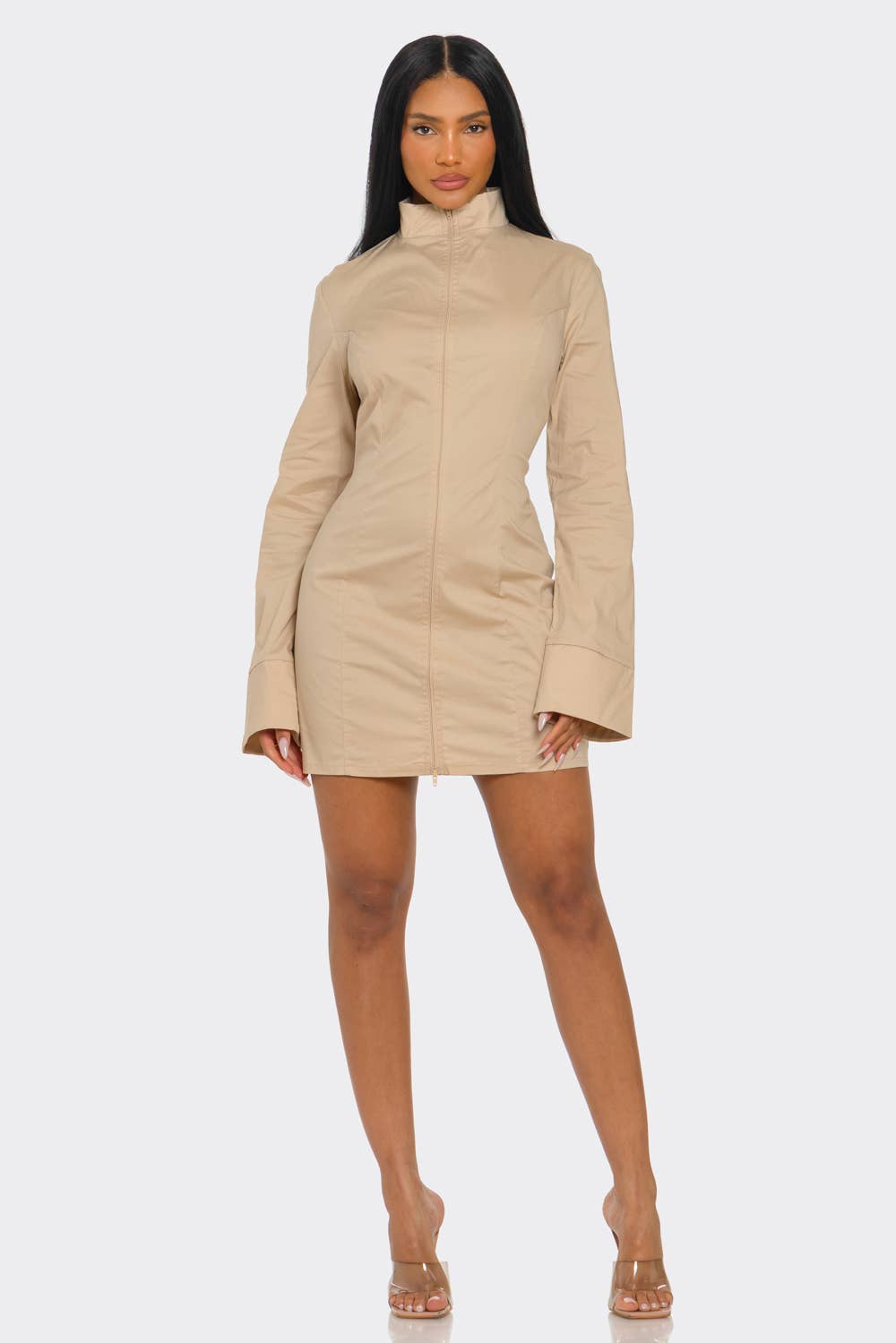 Chic Long Sleeve Mini Dress