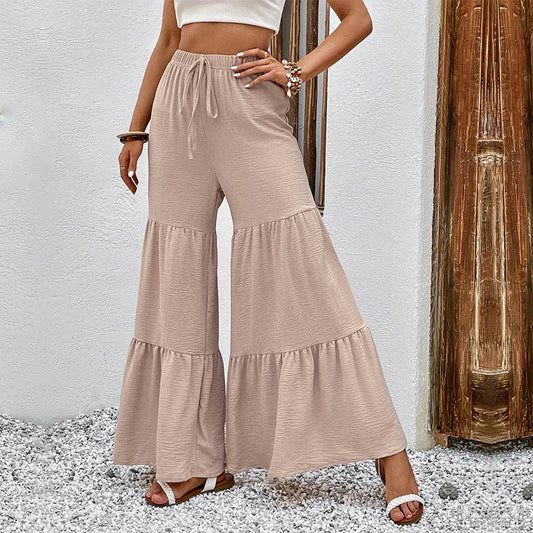 Beig Boho Flowy Trousers