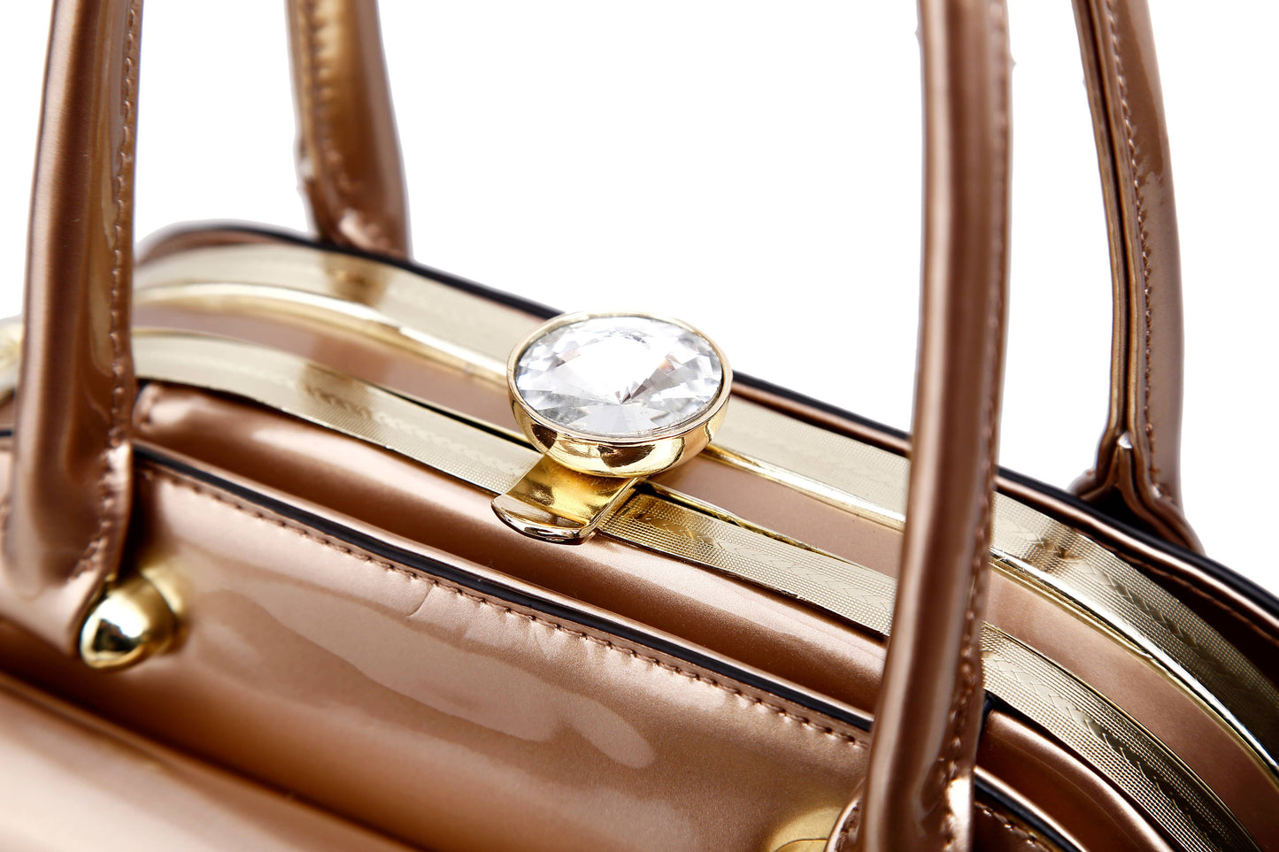 Brangio Italy Elegant Patent Leather Handbag 