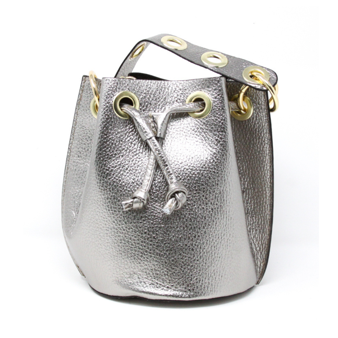 GENUINE ITALIAN LEATHER BUCKET BAG