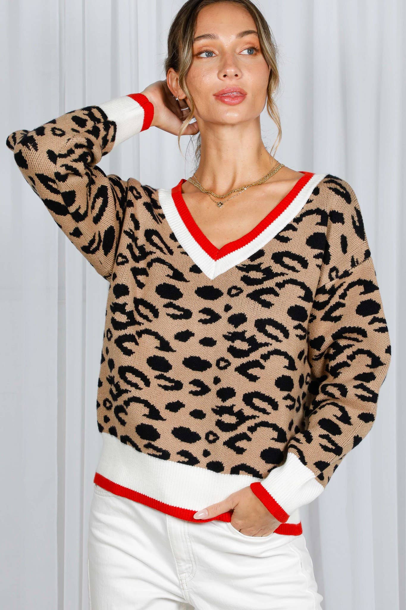 Leopard V-Neck Sweater