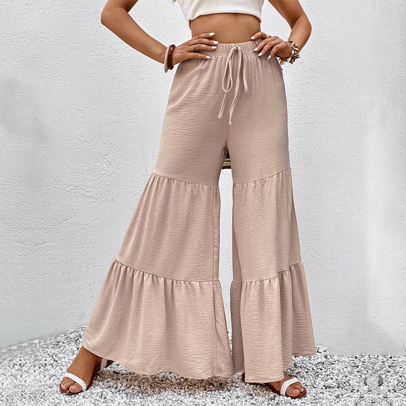 Beig Boho Flowy Trousers