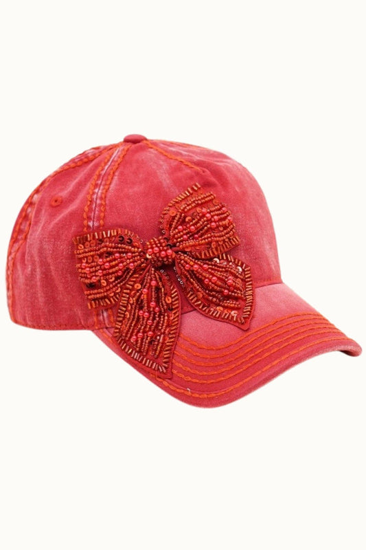 Bejeweled Bow red cap