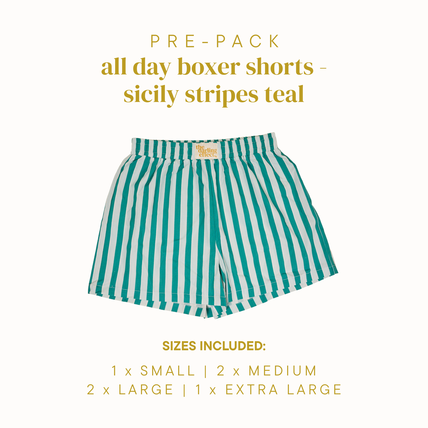 Sicily Teal Stripes Summer Shorts