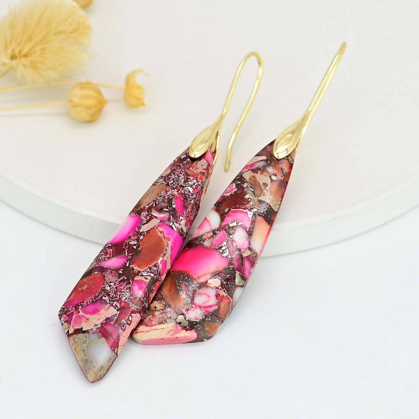 PInk/Red Regalite Earrings