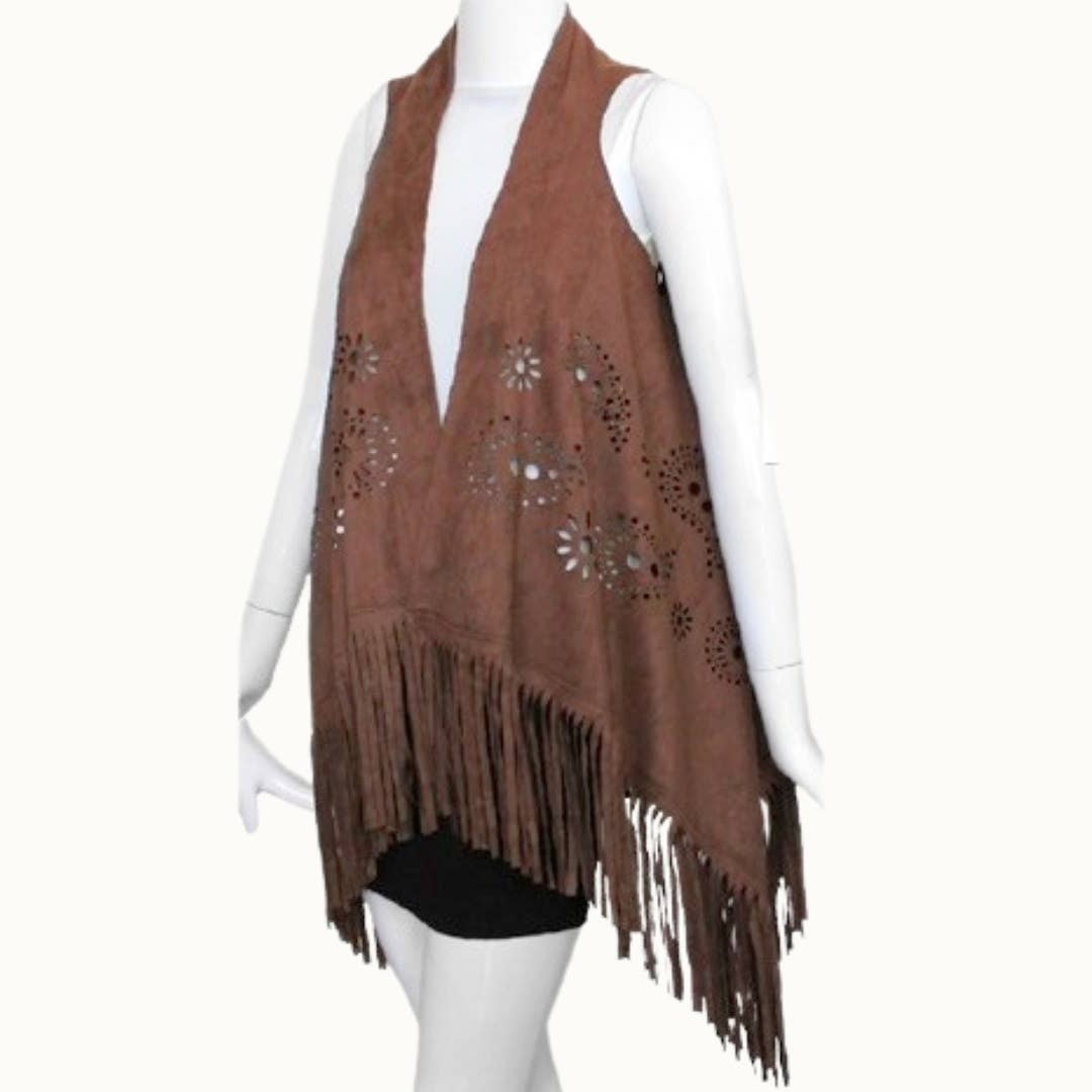 Suede Tassel Vest