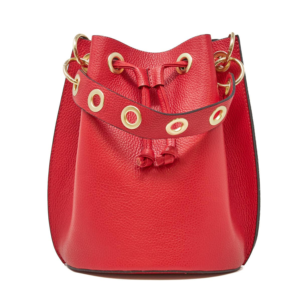 GENUINE ITALIAN LEATHER BUCKET BAG