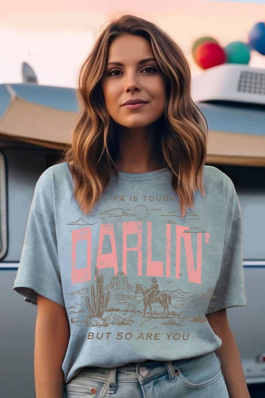 Darlin Vintage Blue Tee