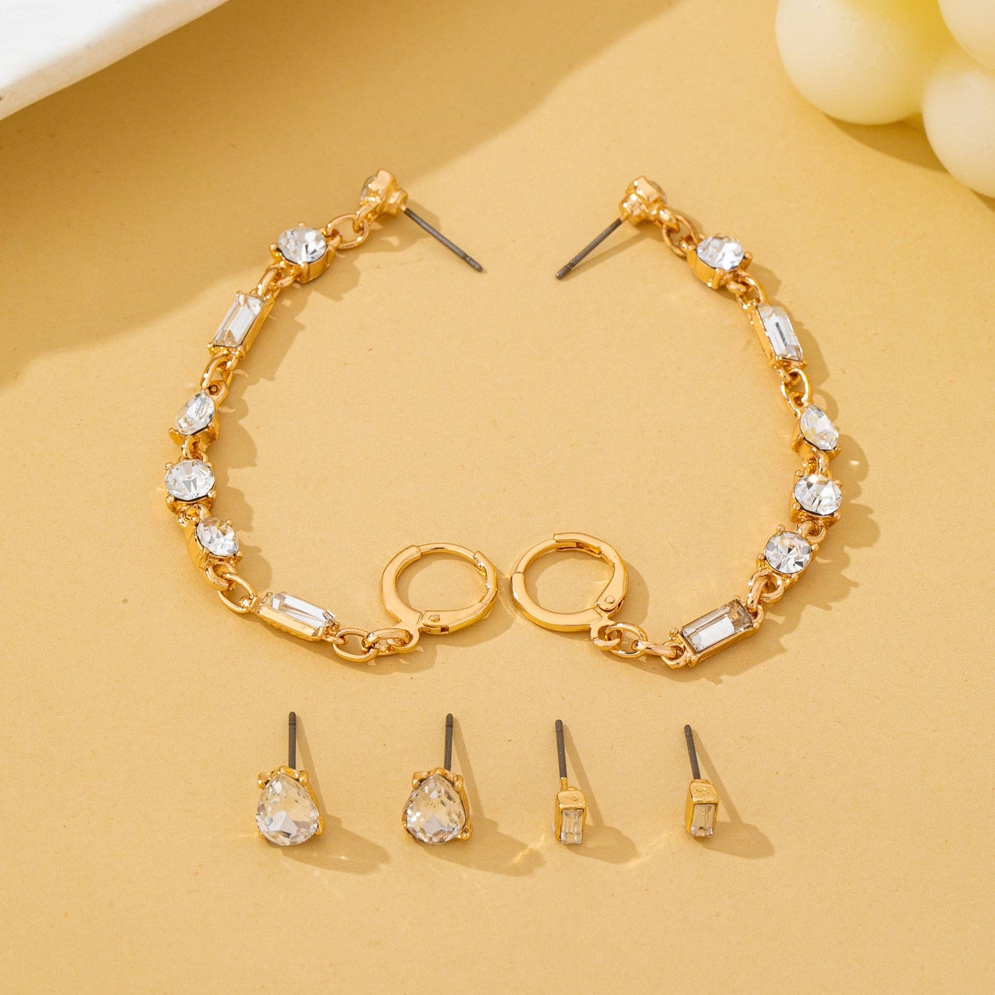 Crystal Cluster Earring Trio Set