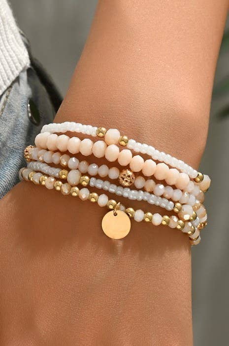 Light Pink Layered Bracelet Stack