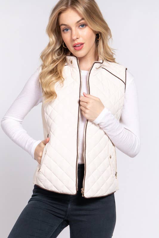 Sued Quilted Padding Vest