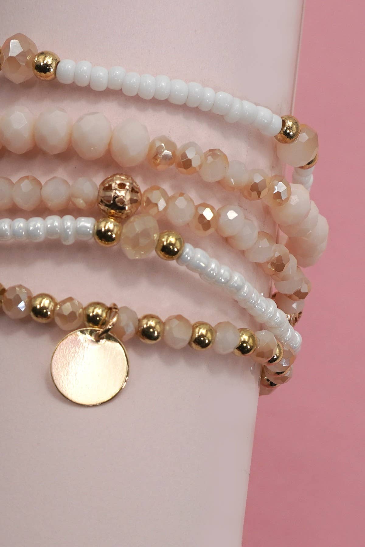 Light Pink Layered Bracelet Stack