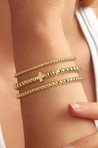 Cross Bead Bracelet Stack