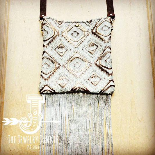 Crossbody Handbag w/ Gold Aztec Leather