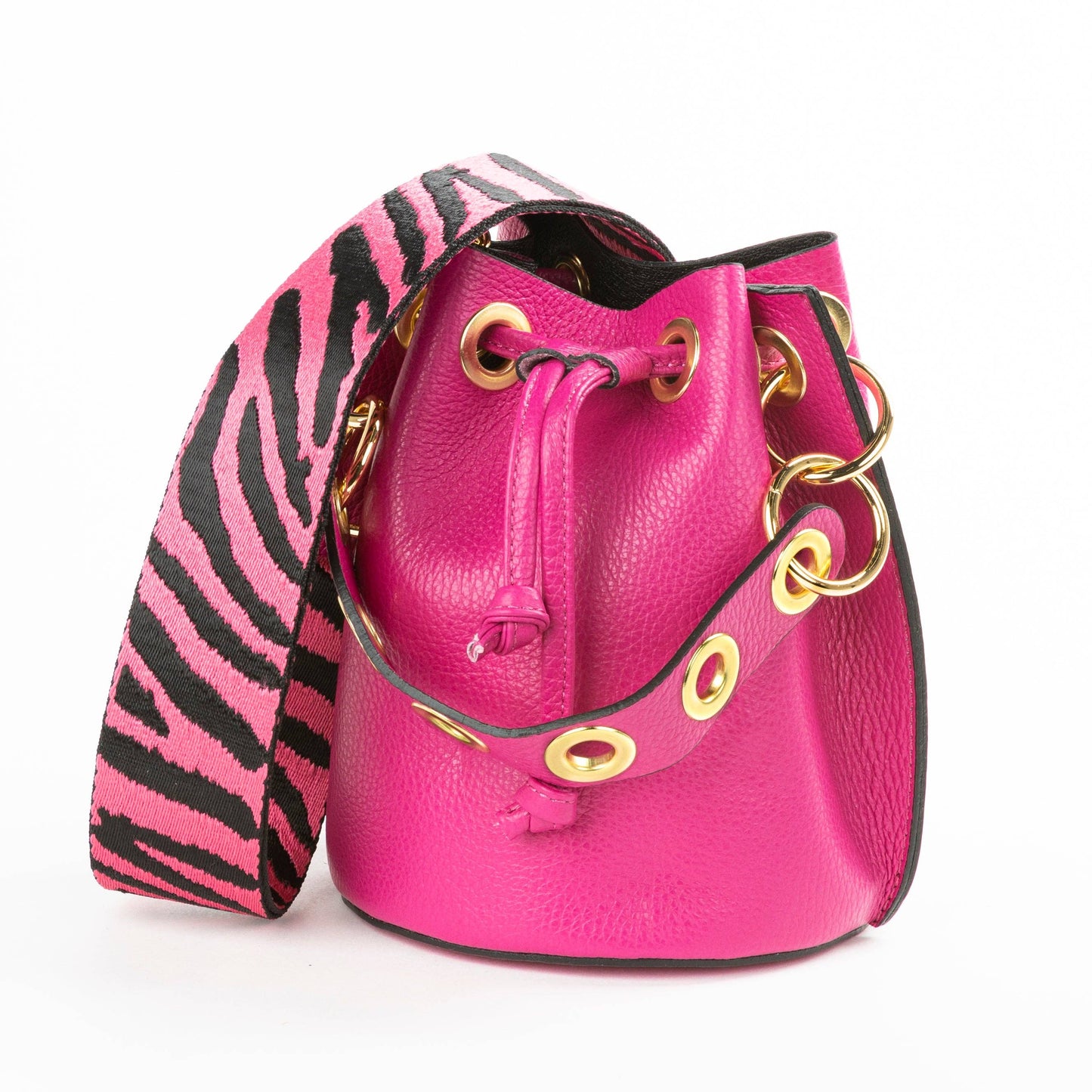GENUINE ITALIAN LEATHER BUCKET BAG